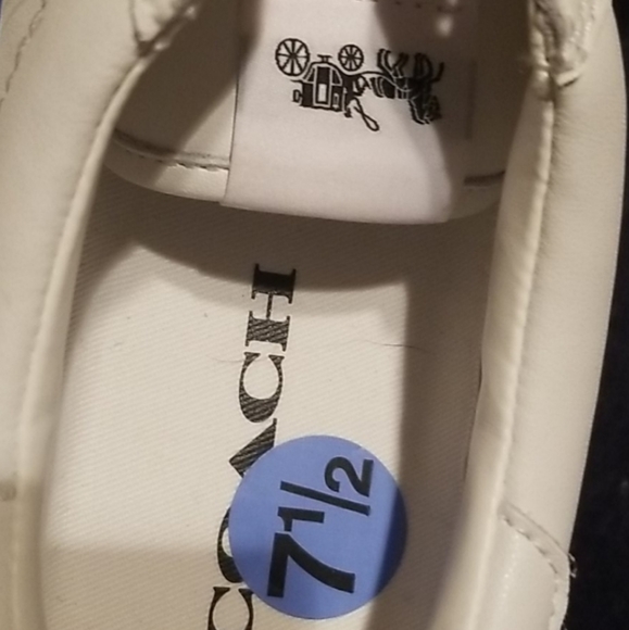 NWT Coach Porter Leather White Sneakers - Picture 4 of 4